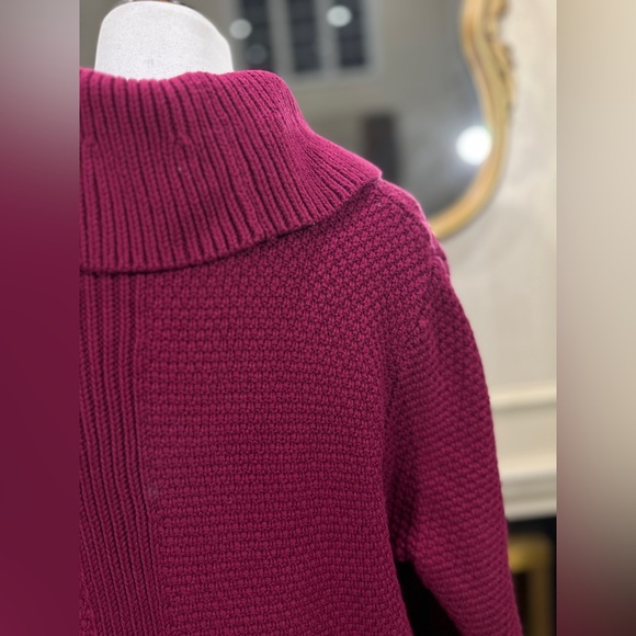 Duluth Trading Co Women’s Heritage Cowl Neck Tunic Sweater XL Burgundy NWT - Picture 6 of 13